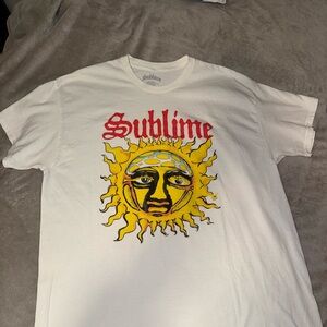 Sublime White T-Shirt with Yellow Sun Graphic